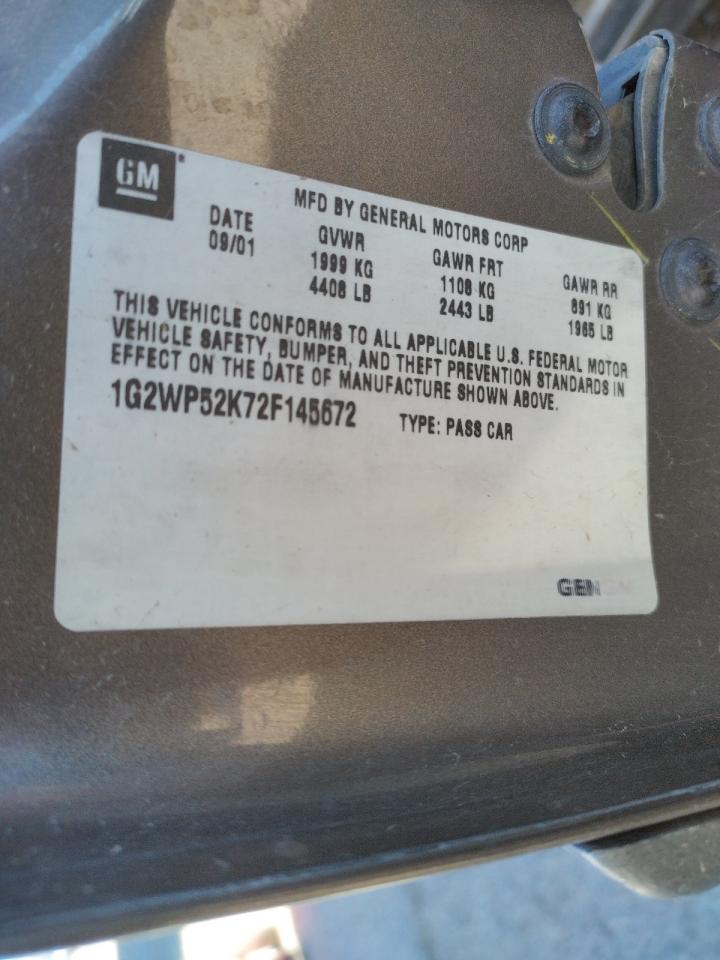 Photo 10 from auction – 2002 PONTIAC GRAND PRIX with VIN 1G2WP52K72F145672