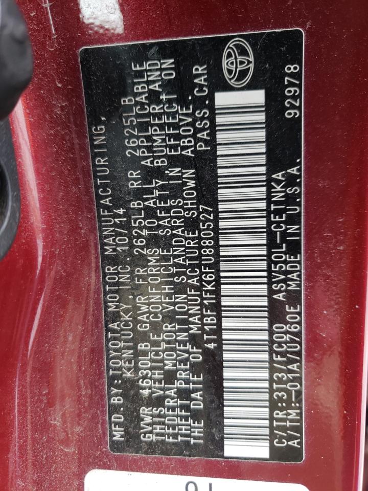 Photo 10 from auction – 2015 TOYOTA CAMRY LE with VIN 4T1BF1FK6FU880527