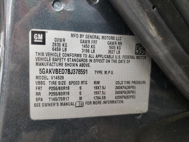 Photo 10 from auction – 2011 BUICK ENCLAVE CX with VIN 5GAKVBED7BJ378591