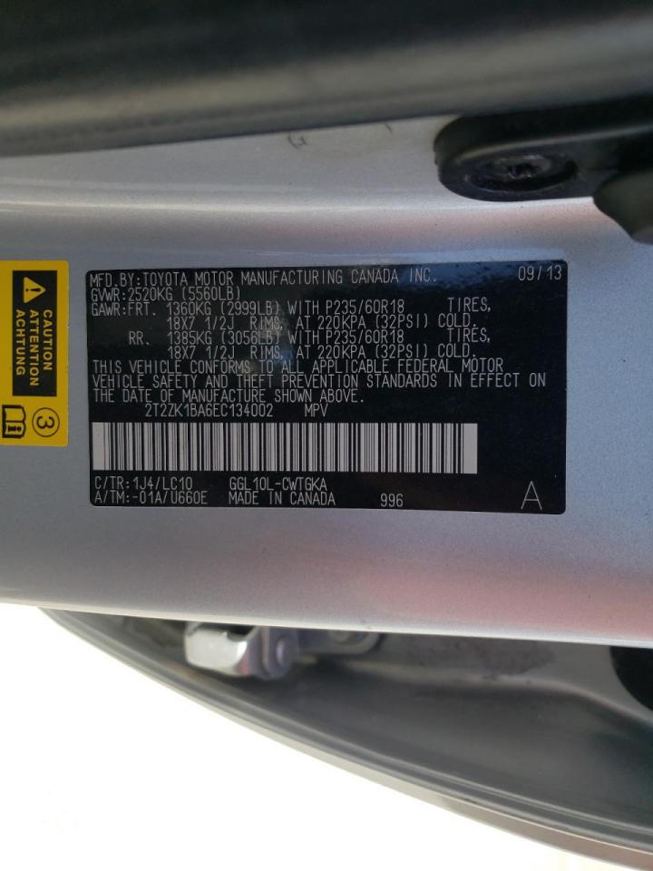 Photo 10 from auction – 2014 LEXUS RX 350 with VIN 2T2ZK1BA6EC134002