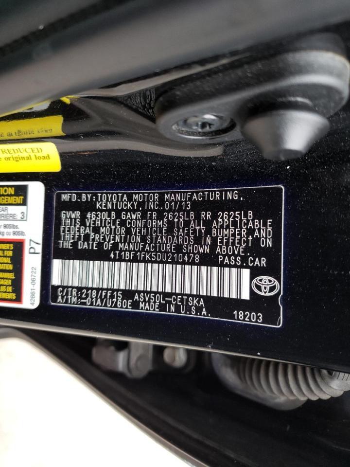 Photo 10 from auction – 2013 TOYOTA CAMRY L with VIN 4T1BF1FK5DU210478