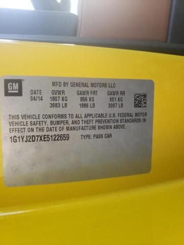 Photo 10 from auction – 2014 CHEVROLET CORVETTE S with VIN 1G1YJ2D7XE5122659