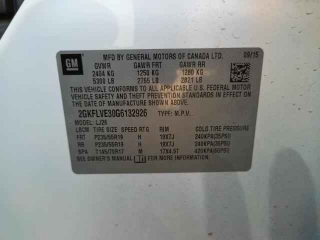 Photo 10 from auction – 2016 GMC TERRAIN DE with VIN 2GKFLVE30G6132926