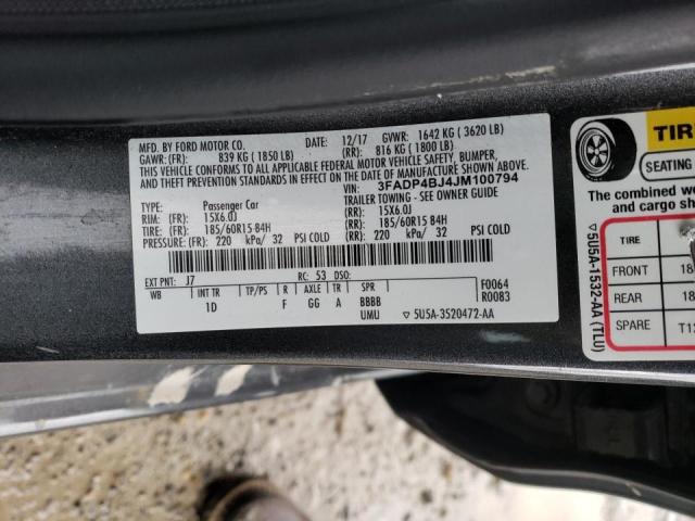Photo 10 from auction – 2018 FORD FIESTA SE with VIN 3FADP4BJ4JM100794