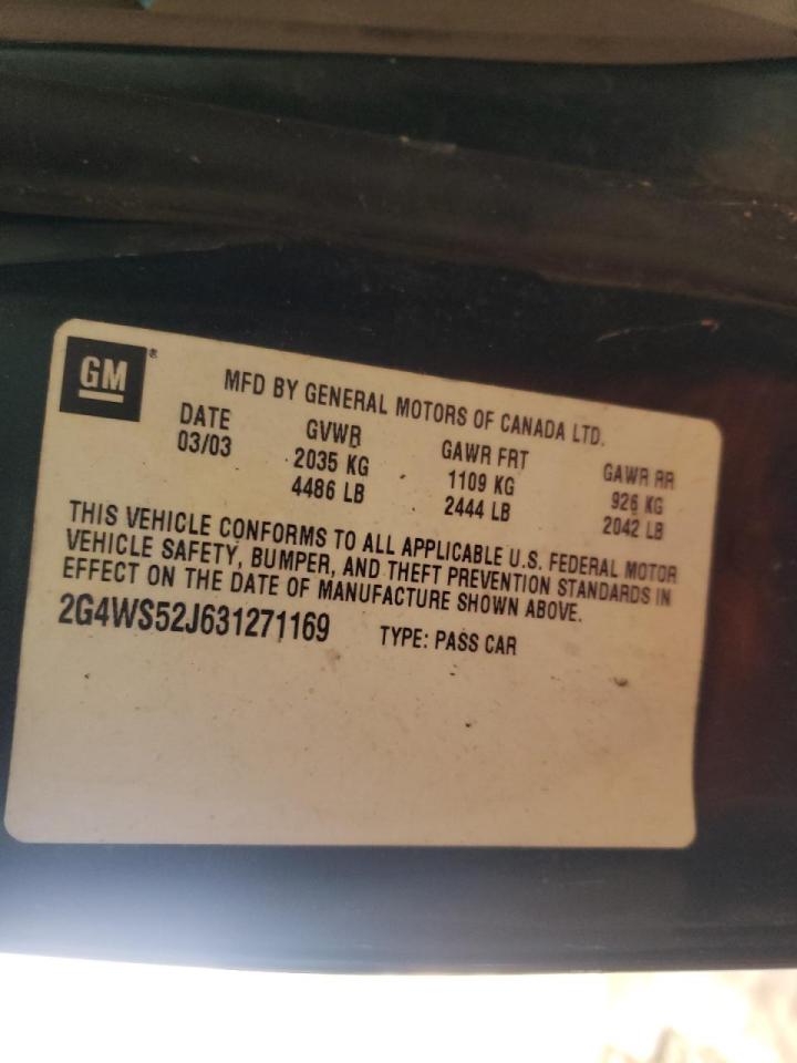 Photo 10 from auction – 2003 BUICK CENTURY CU with VIN 2G4WS52J631271169