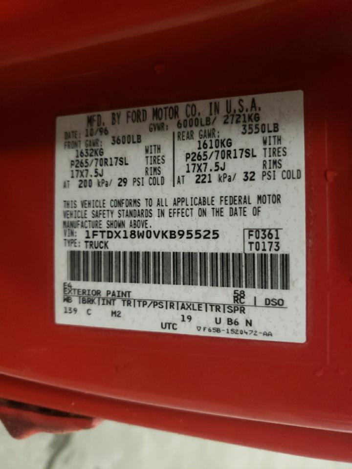 Photo 10 from auction – 1997 FORD F150 with VIN 1FTDX18W0VKB95525