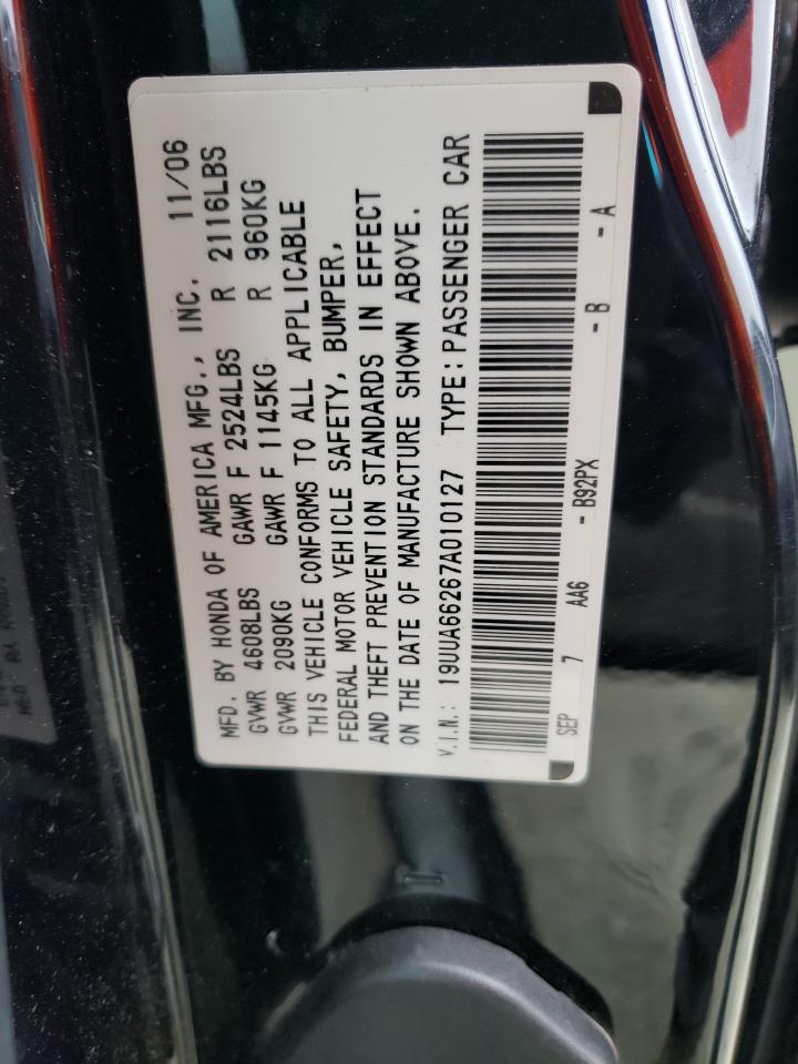 Photo 10 from auction – 2007 ACURA TL with VIN 19UUA66267A010127