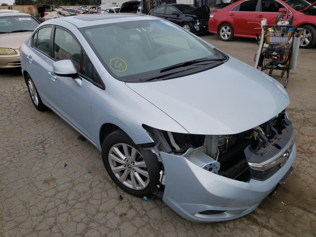 HONDA CIVIC EXL 2012 with VIN 2HGFB2F90CH573732 - Photo from auction