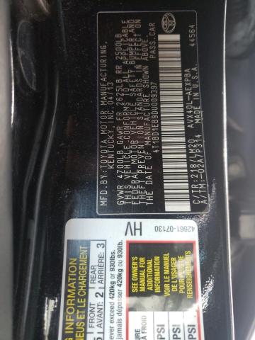 Photo 10 from auction – 2013 TOYOTA AVALON HYB with VIN 4T1BD1EB9DU009397