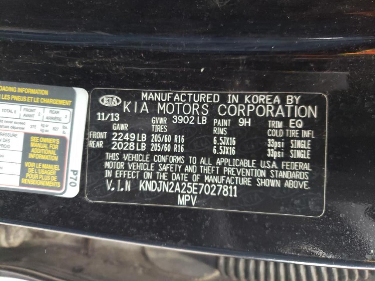 Photo 10 from auction – 2014 KIA SOUL with VIN KNDJN2A25E7027811