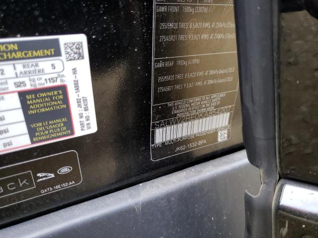 Photo 10 from auction – 2019 LAND ROVER RANGE ROVE with VIN SALWV2RE0KA854207