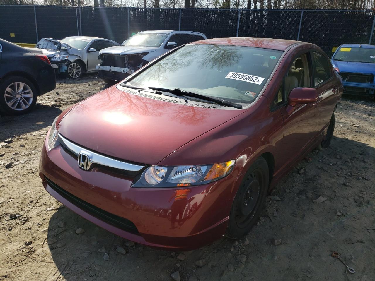 Photo 2 from auction – 2008 HONDA CIVIC LX with VIN 2HGFA16518H533614