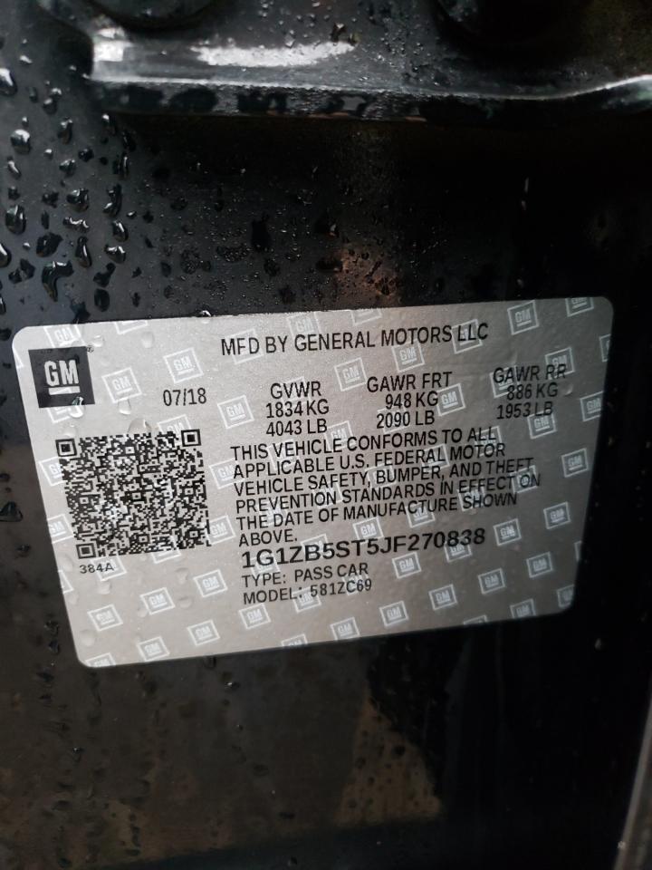 Photo 10 from auction – 2018 CHEVROLET MALIBU LS with VIN 1G1ZB5ST5JF270838