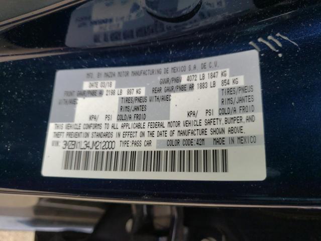 Photo 10 from auction – 2018 MAZDA 3 TOURING with VIN 3MZBN1L34JM212000