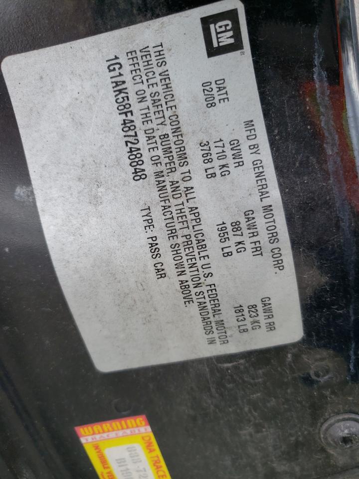 Photo 10 from auction – 2008 CHEVROLET COBALT LS with VIN 1G1AK58F487248848