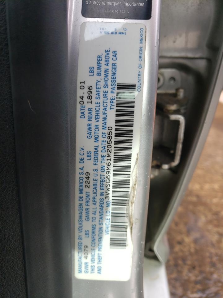 Photo 10 from auction – 2001 VOLKSWAGEN JETTA GLS with VIN 3VWSG69M61M205850