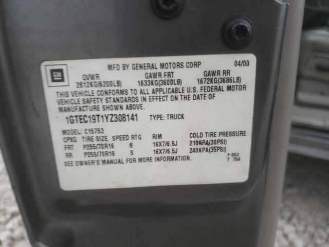 Photo 10 from auction – 2000 GMC NEW SIERRA with VIN 1GTEC19T1YZ308141