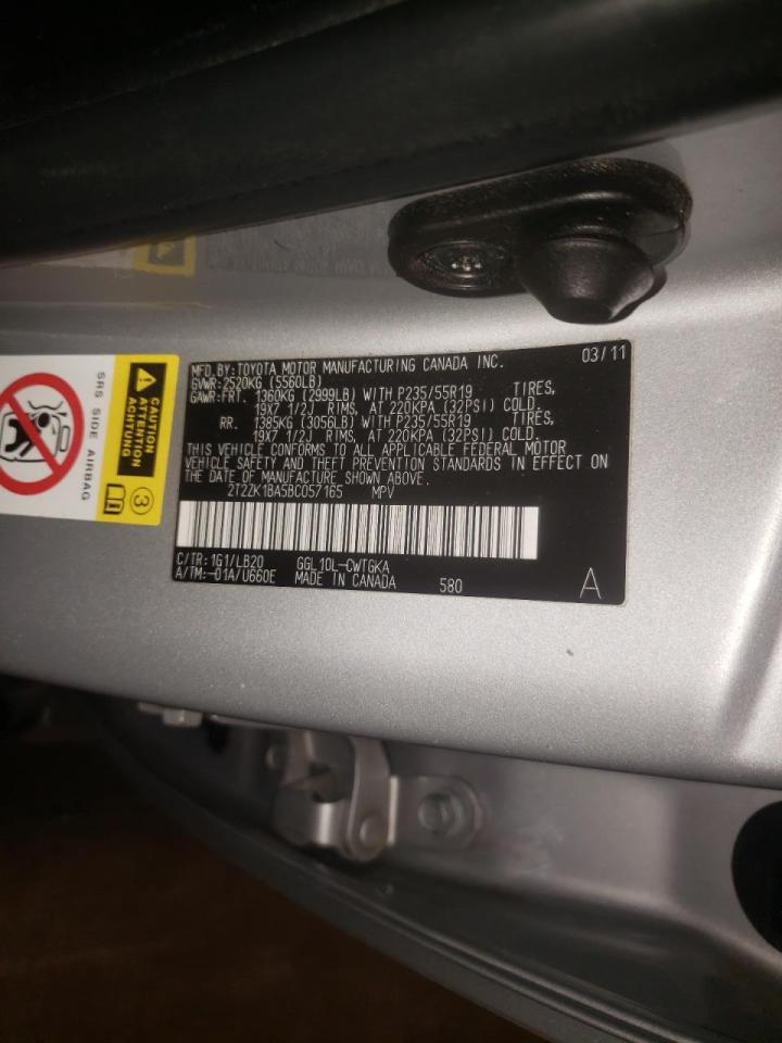 Photo 10 from auction – 2011 LEXUS RX 350 with VIN 2T2ZK1BA5BC057165