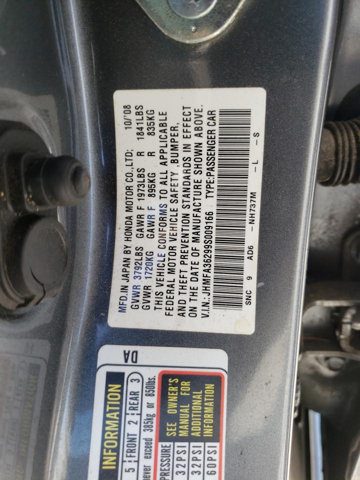 Photo 10 from auction – 2009 HONDA CIVIC HYBR with VIN JHMFA36299S009166