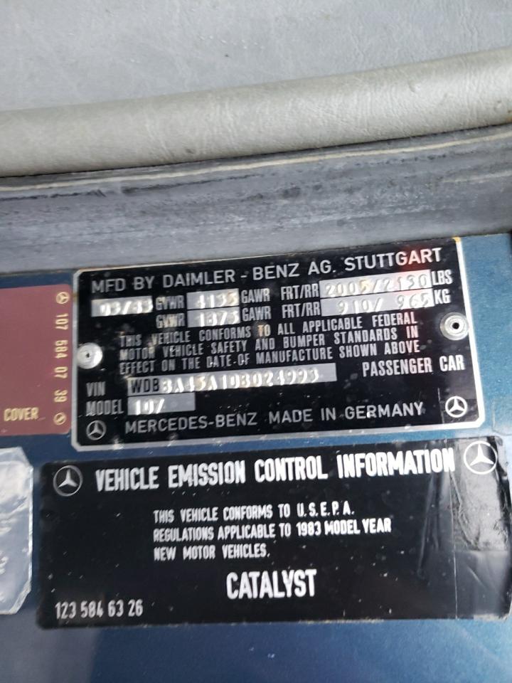 Zdjęcie 10 z aukcji – 1983 MERCEDES-BENZ 240-CLASS z VIN WDBBA45A1DB024993