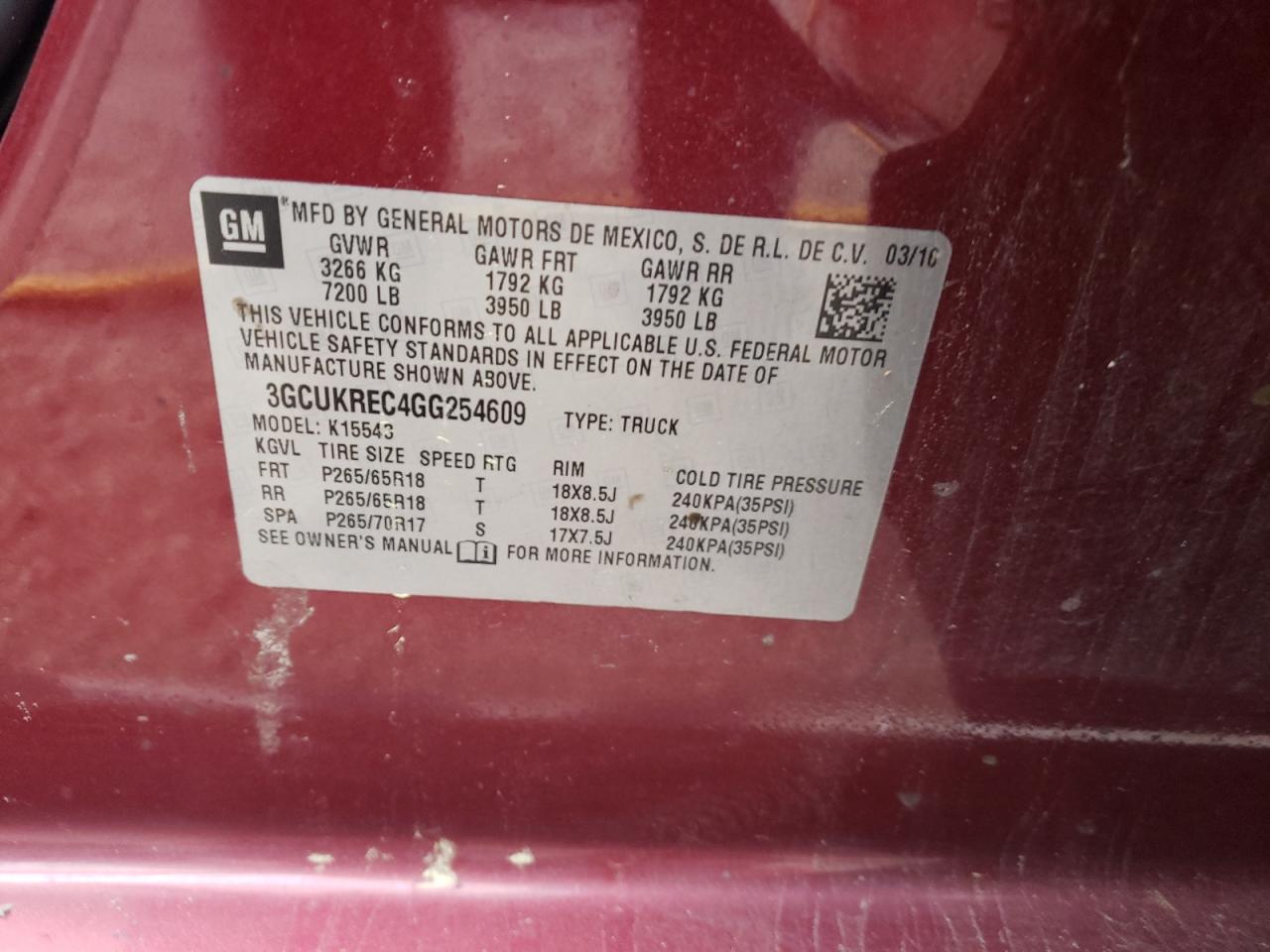 Photo 10 from auction – 2016 CHEVROLET SILVRK1500 with VIN 3GCUKREC4GG254609