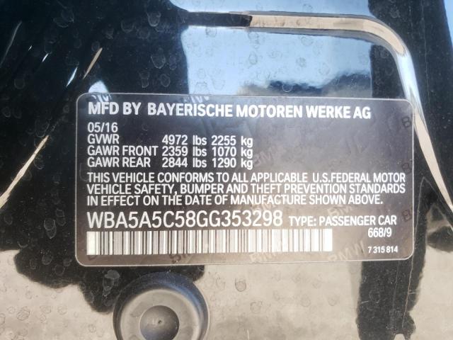 Photo 10 from auction – 2016 BMW 528 I with VIN WBA5A5C58GG353298