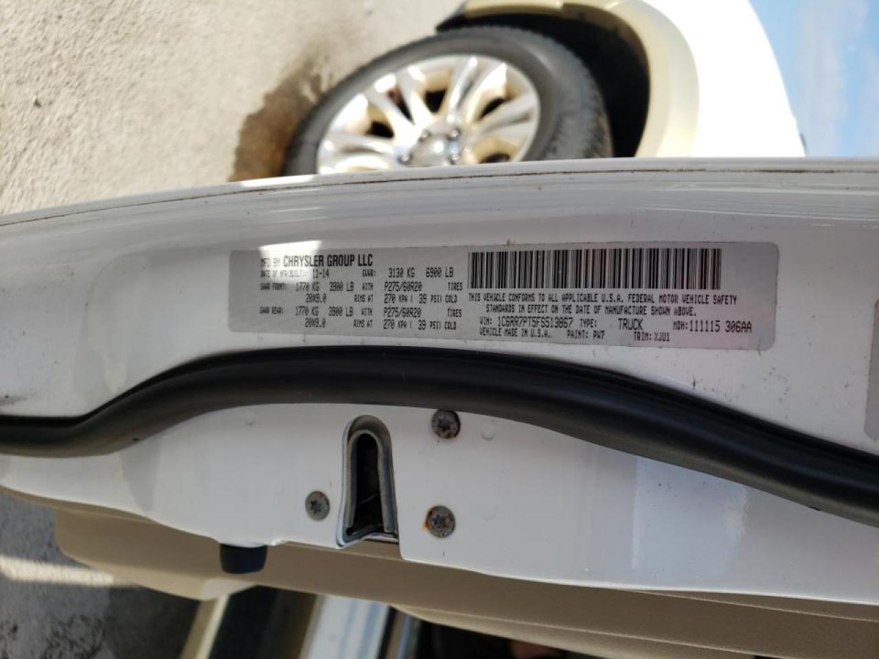 Photo 10 from auction – 2015 RAM 1500 LONGH with VIN 1C6RR7PT5FS513867