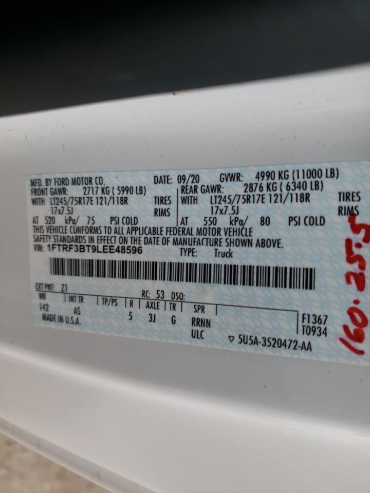 Photo 10 from auction – 2020 FORD F350 SUPER with VIN 1FTRF3BT9LEE48596