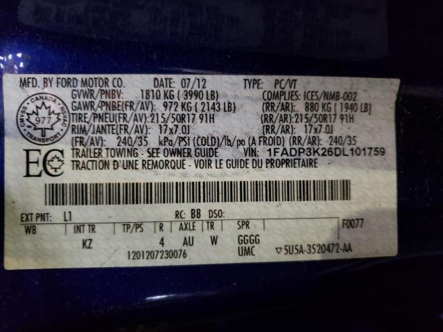 Photo 10 from auction – 2013 FORD FOCUS SE with VIN 1FADP3K26DL101759