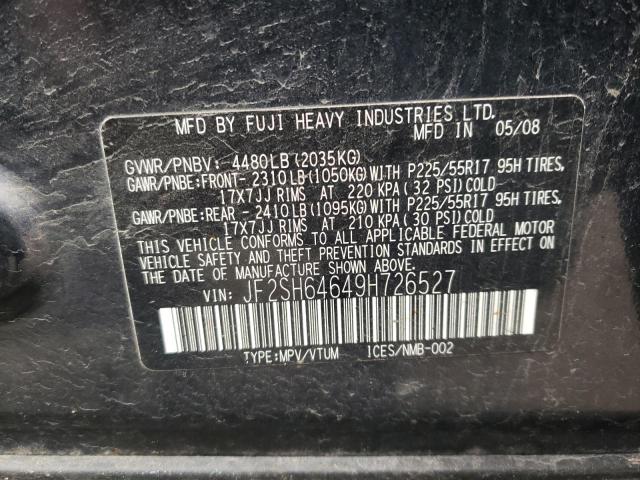 Photo 10 from auction – 2009 SUBARU FORESTER 2 with VIN JF2SH64649H726527