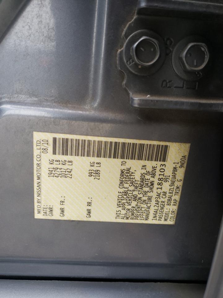 Photo 10 from auction – 2010 NISSAN ALTIMA BAS with VIN 1N4AL2AP3AC188103