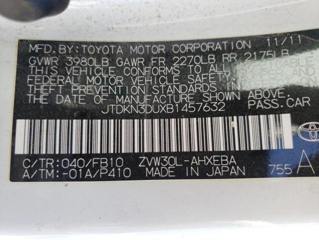 Photo 10 from auction – 2011 TOYOTA PRIUS with VIN JTDKN3DUXB1457632