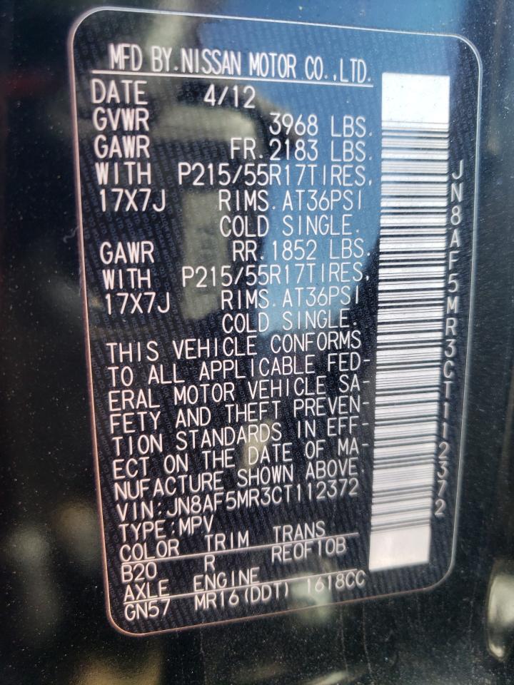 Photo 10 from auction – 2012 NISSAN JUKE S with VIN JN8AF5MR3CT112372