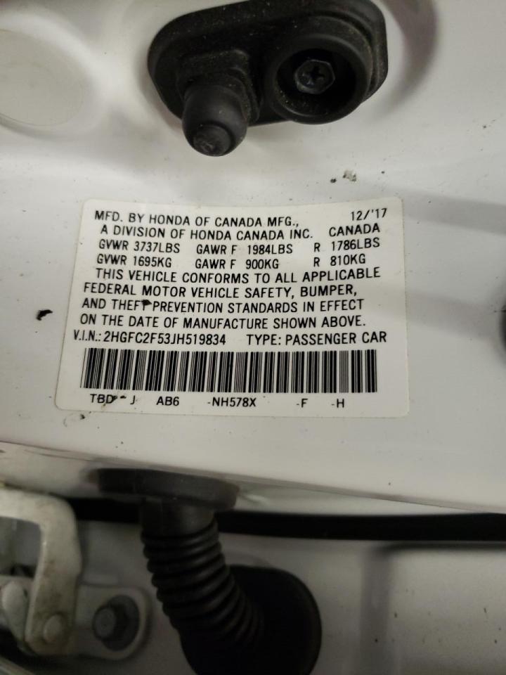 Photo 10 from auction – 2018 HONDA CIVIC LX with VIN 2HGFC2F53JH519834