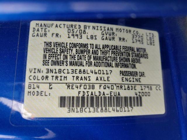 Photo 10 from auction – 2008 NISSAN VERSA S with VIN 3N1BC13E88L460117