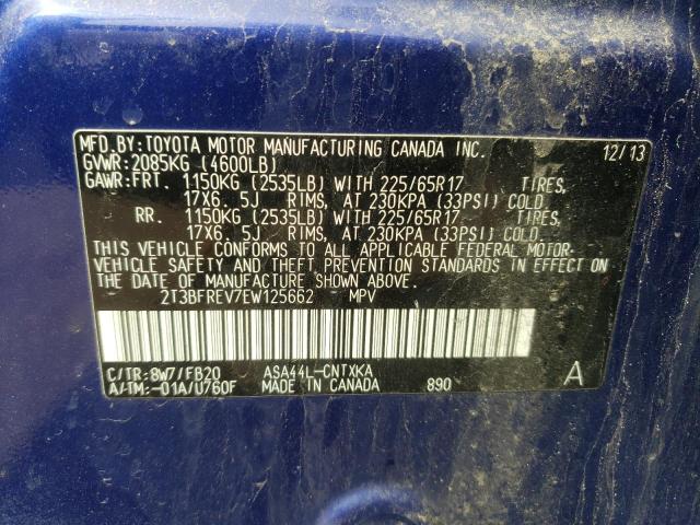 Photo 10 from auction – 2014 TOYOTA RAV4 LE with VIN 2T3BFREV7EW125662