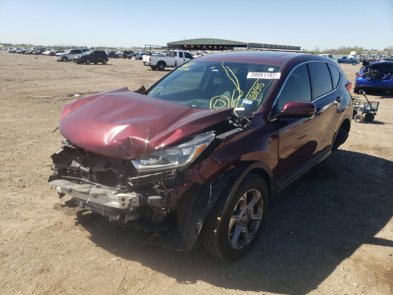 Photo 2 from auction – 2017 HONDA CR-V EXL with VIN 7FARW1H80HE038545