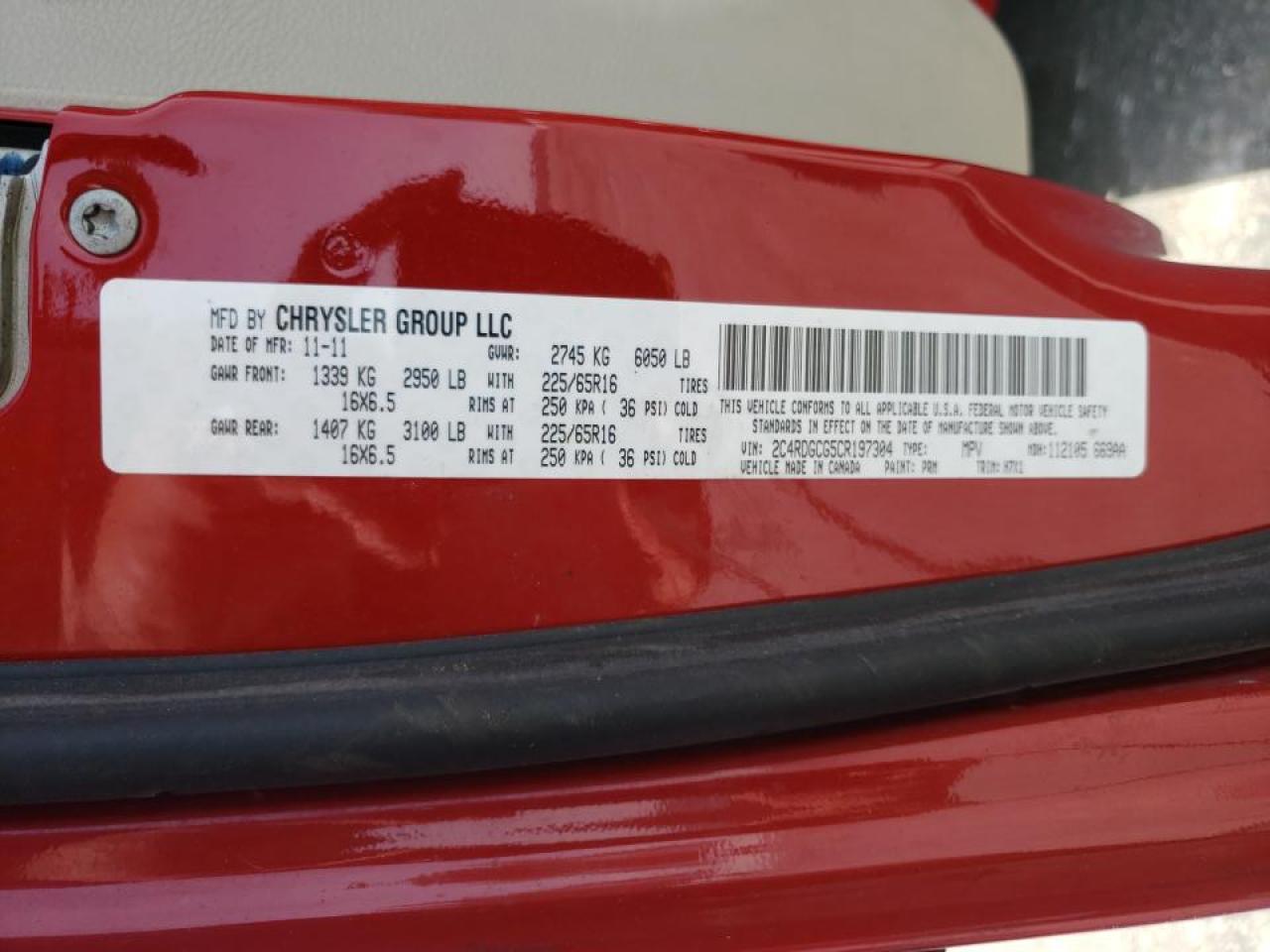 Zdjęcie 10 z aukcji – 2012 DODGE GRAND CARA z VIN 2C4RDGCG5CR197304