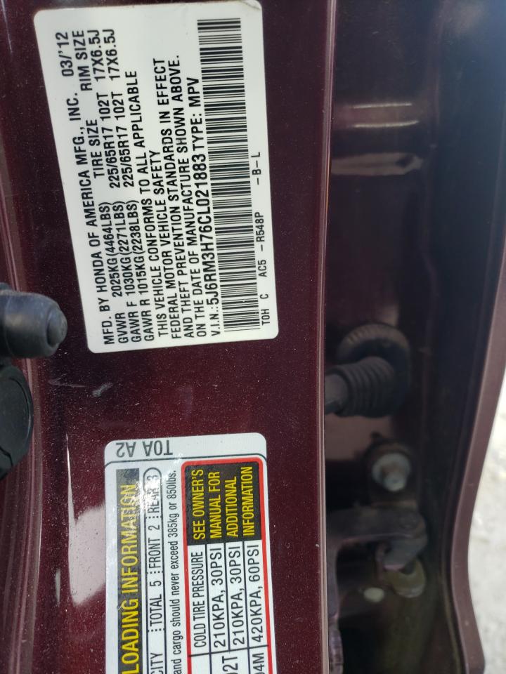 Photo 10 from auction – 2012 HONDA CR-V EXL with VIN 5J6RM3H76CL021883
