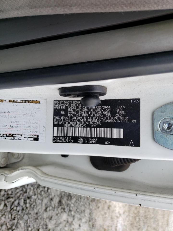 Photo 10 from auction – 2006 TOYOTA 4RUNNER LI with VIN JTEBT17RX68032292