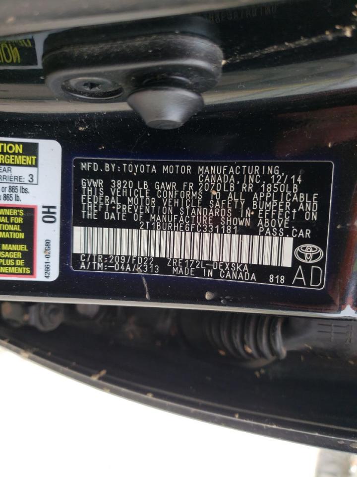 Photo 10 from auction – 2015 TOYOTA COROLLA with VIN 2T1BURHE6FC331181