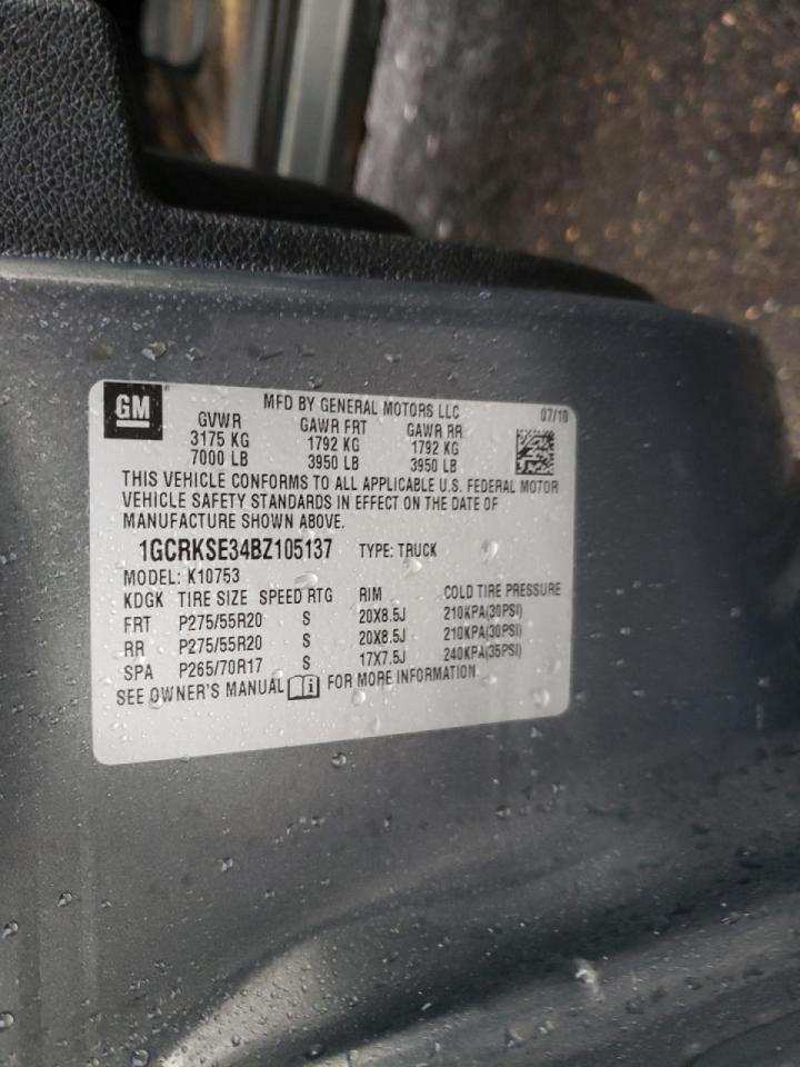 Photo 10 from auction – 2011 CHEVROLET SILVERADO with VIN 1GCRKSE34BZ105137