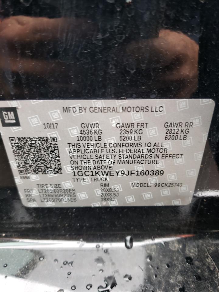 Photo 10 from auction – 2018 CHEVROLET SILVERADO with VIN 1GC1KWEY9JF160389