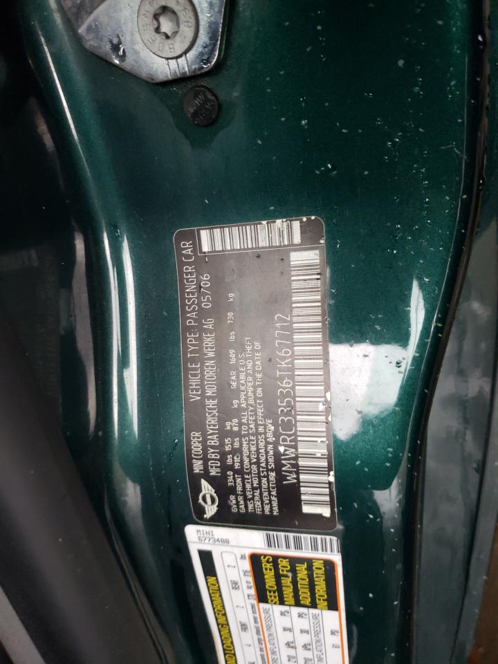 Photo 10 from auction – 2006 MINI COOPER with VIN WMWRC33536TK67712