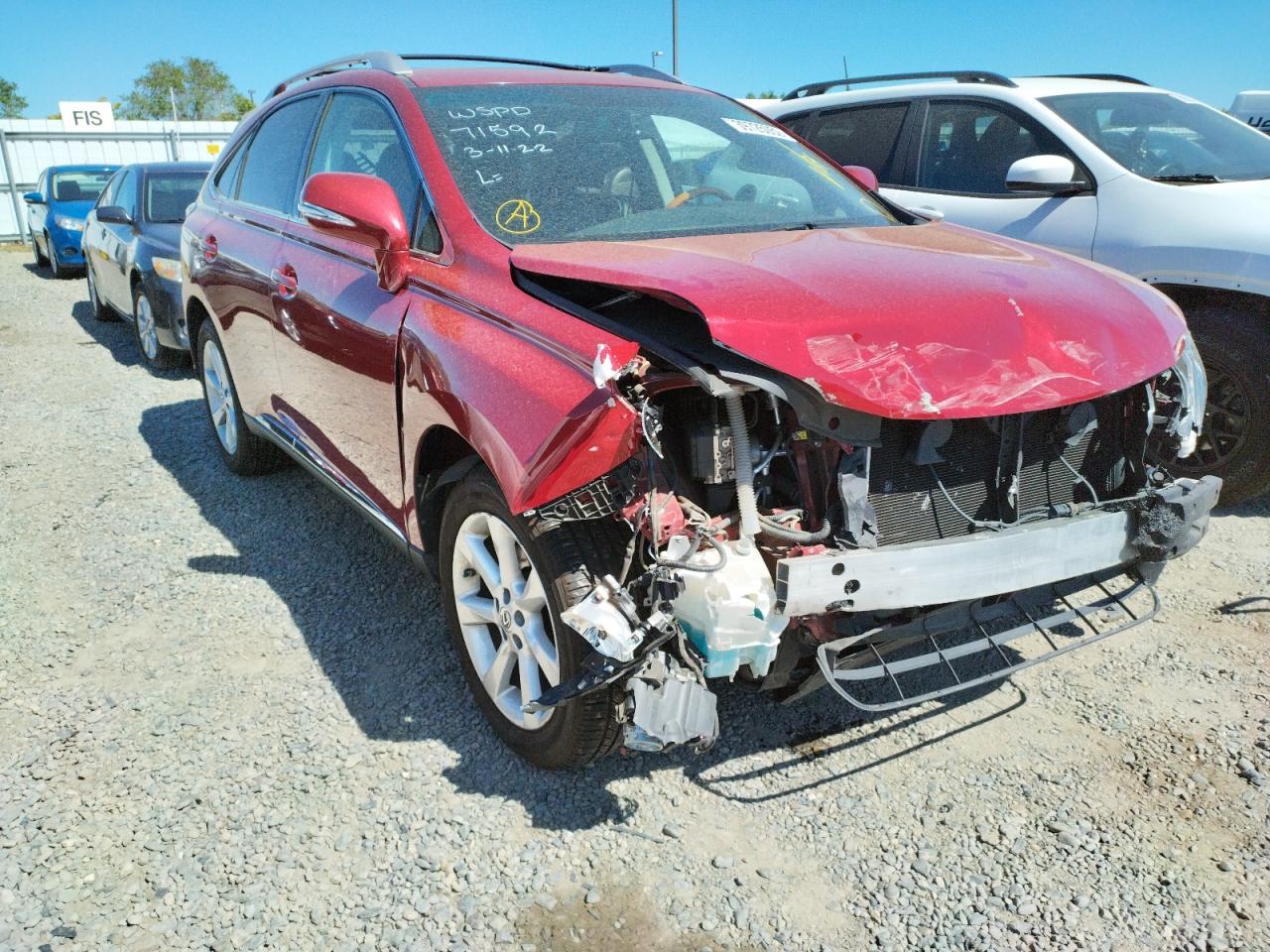 LEXUS RX 350 2010 с VIN 2T2BK1BA8AC058228 - Фото с аукциона