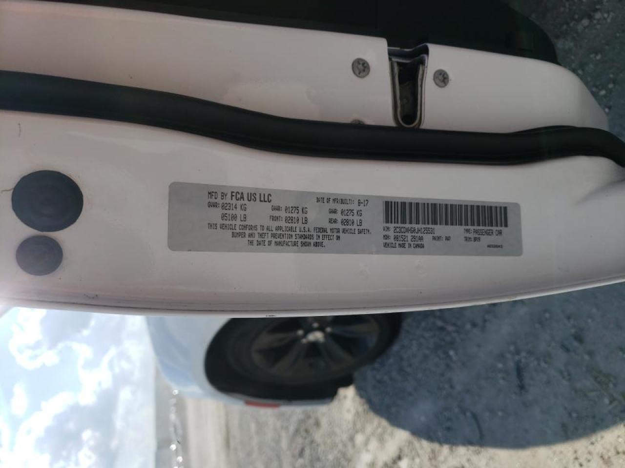 Photo 10 from auction – 2018 DODGE CHARGER SX with VIN 2C3CDXHG0JH125531