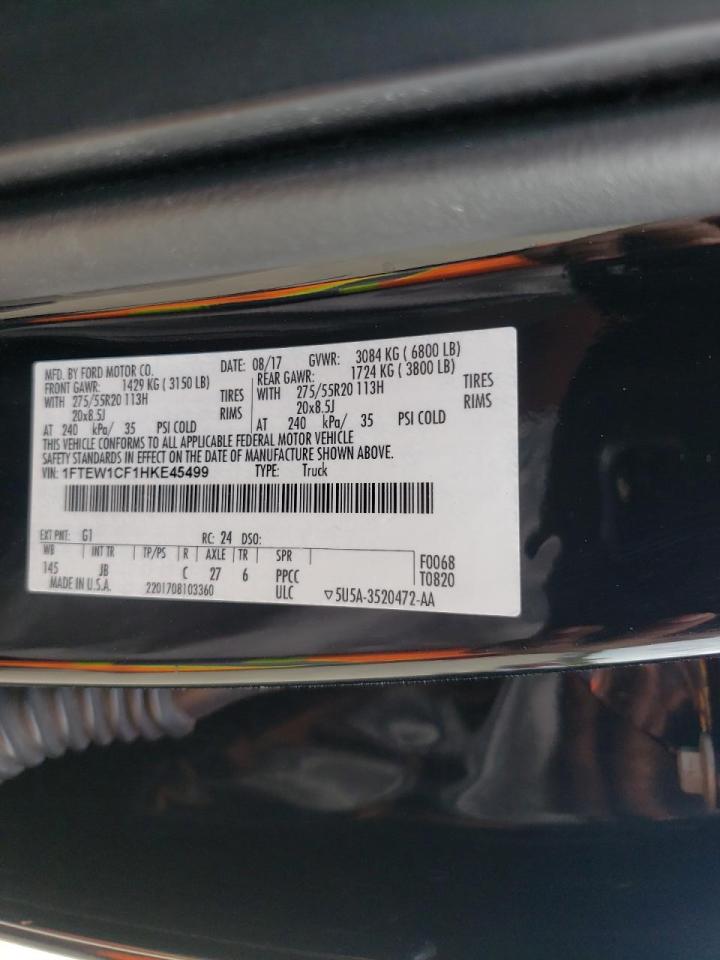 Photo 10 from auction – 2017 FORD F150 SUPER with VIN 1FTEW1CF1HKE45499
