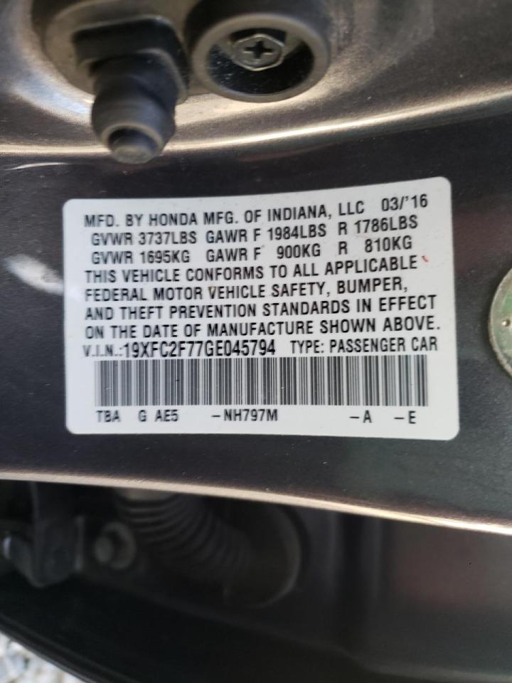 Foto 10 de la subasta – 2016 HONDA CIVIC EX con VIN 19XFC2F77GE045794