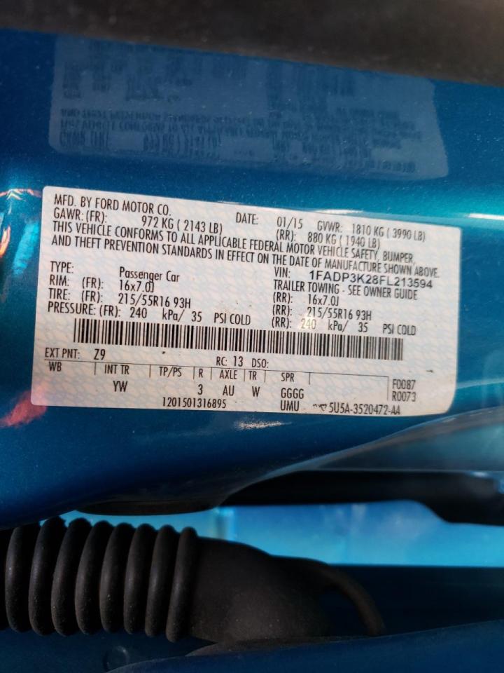 Photo 10 from auction – 2015 FORD FOCUS SE with VIN 1FADP3K28FL213594