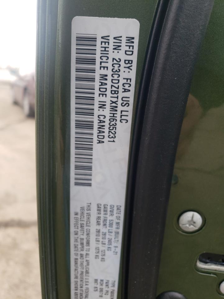 Photo 10 from auction – 2021 DODGE CHALLENGER with VIN 2C3CDZBTXMH635231